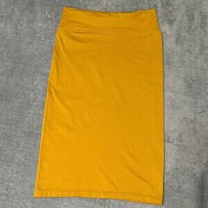 Soho Girls medium pencil skirt polyester in mustard gold .